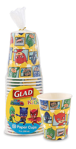Glad For Kids 9 Oz Pj Masks Comics Vasos De Papel, 20 Ct | P