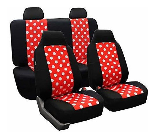 Fh Group Full Set Car Seat Covers Red Cloth - Spz0l