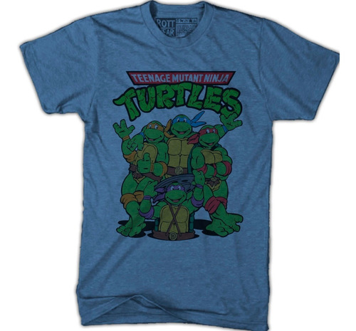 Tortugas Ninja 1987 Playera Hombre Rott Wear 