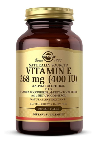 Vitamina E 268 Mg 400 Iu Tocoferoles Mixtos 100 Cápsulas