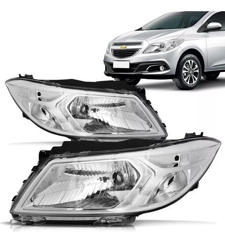 Farol Onix Prisma Lt Ltz Joy 13 14 A 19 Máscara Cromada