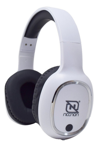 Audífonos Diadema Necnon Nbh-04 Pro Blanco Y Plata Bluetooth Color Blanco/Negro