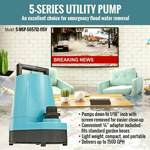 Little Giant 5-msp 115 Voltios, 1/6 Hp, 1500 Gph, Bomba