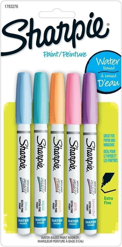 Marcador Sharpie Set Fino Paint Pastel X 5