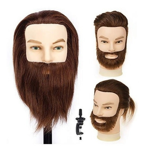 Cosmetología Maniquí Masculino Cabeza Barba Para Peluquerías