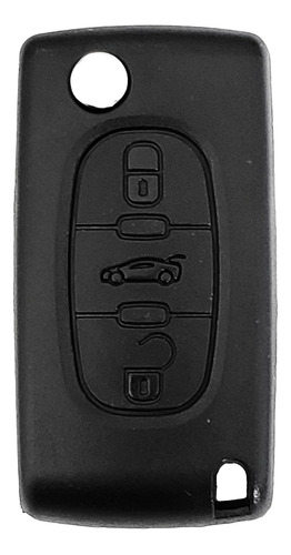 Carcasa Llave Flip Sin Porta Pila 3 Botones Para Citroën