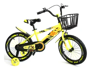 Bicicleta Infantil Amarilla R16 Para Niño Y Niña Con Ruedas