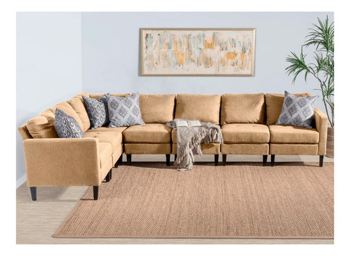 Sala Sefora 7pzas Haspe Beige Sillon Mueble Sala Sofa