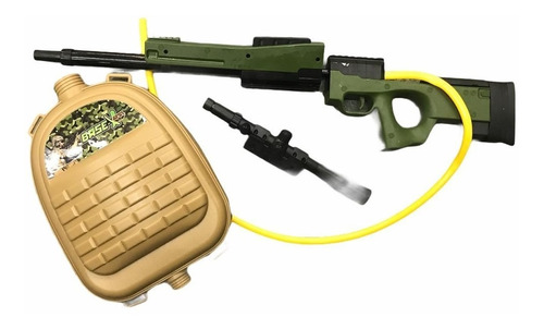 Rifle Francotirador C/ Mochila Beige Pistola Agua Pileta 