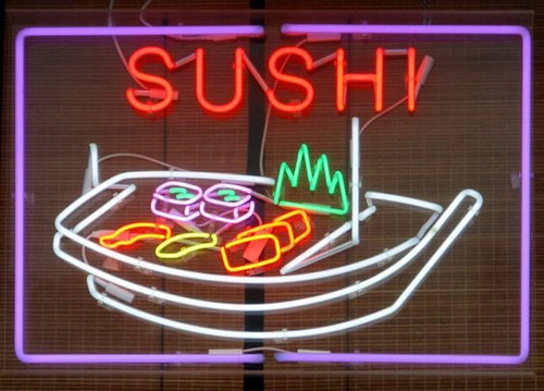 Letrero Led Neon Sushi Canoa Ancho 60cm Luminoso