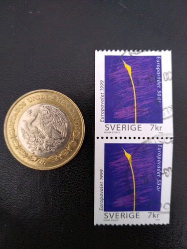 Imagen 2 de 3 de Estampillas Postales De Suecia 1999 50th European Council