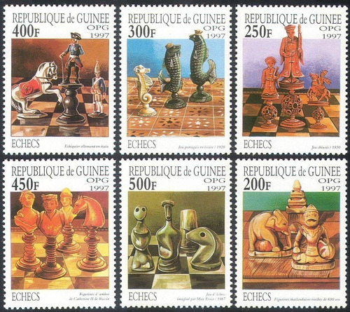 Estampillas Republica De Guinea 1997 - Piezas De Ajedrez