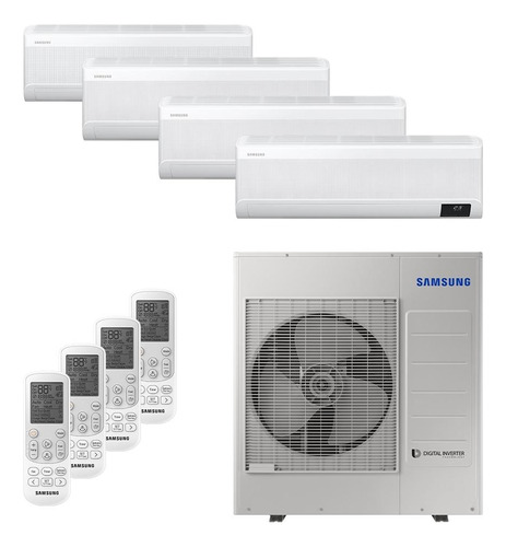 Ar Condicionado Multisplit Quad 48000 Btu(4x12000) Quente/frio - Inverter - Samsung - 220v - Aj035anapkh / Aj100axj5kh