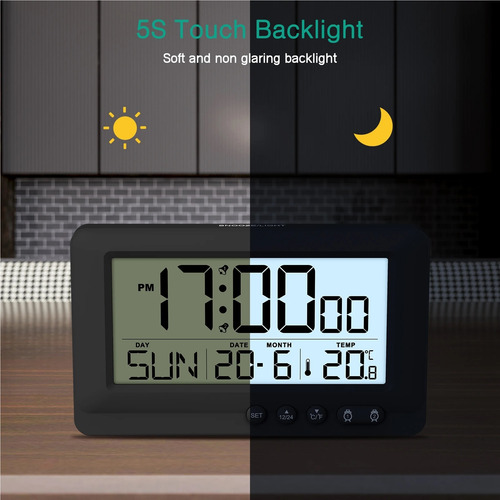 Reloj Despertador Digital Con Pantalla Lcd Y Alarma De Viaje