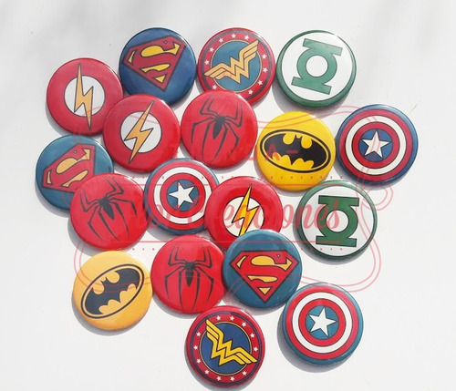 10 Pines Pin  Prendedores Superheroes Frases Dibujos 5.5cm 