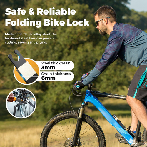 Candado Portátil Plegable Para Bicicleta Victgoal, Antirrobo