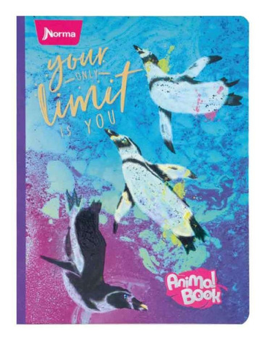 Cuaderno Animal Book Pingüinos Línea Corriente 50 Hojas  