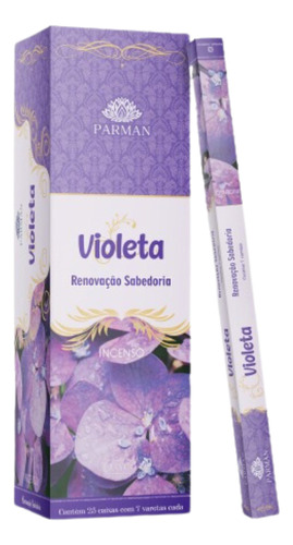 Incenso Parman Violeta Box 25 Caixas Com 7 Varetas