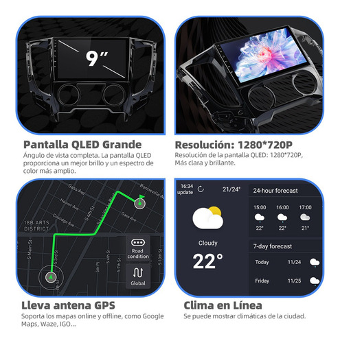 C: Estéreo 4+64g Para Mitsubishi L200 2016-2019 A/c Manual