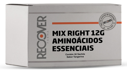 Mix Right 12g Aminoácidos Essenciais 30 Sachês Sabor Tangeri Sabor Tangerina