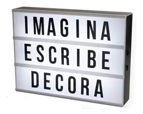 Imagen 1 de 9 de Mini Cartel Luminoso Letras Box Cine Led Usb Pilas 10x15 Cm
