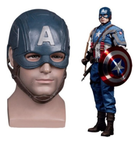 Disfraz De Casco Capitán América Máscara De Halloween De Lát