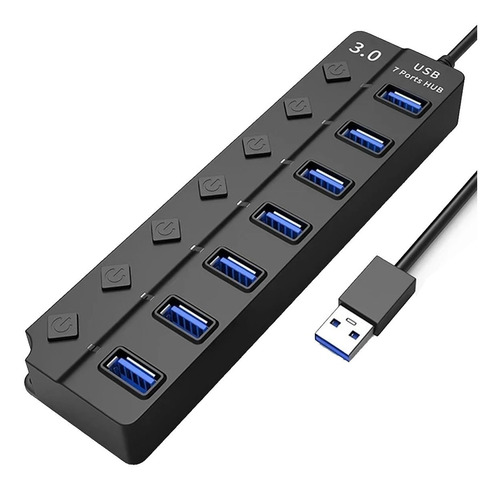 Hub Multipuerto Usb De 7 Puertos Interruptor Individual