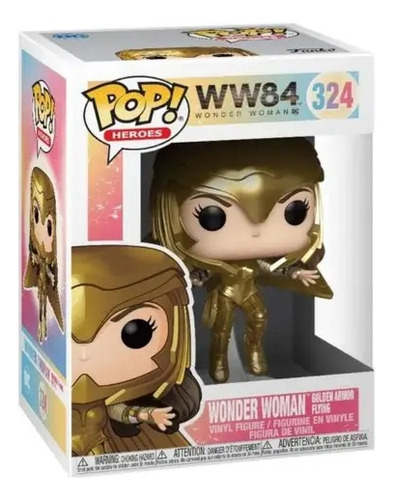 Boneco Mulher Maravilha Voando Armadura Dourada 324 Funko