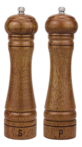 Xqxq Wood Salt And Pepper Mill Set Pepper Grinders Salt Shak