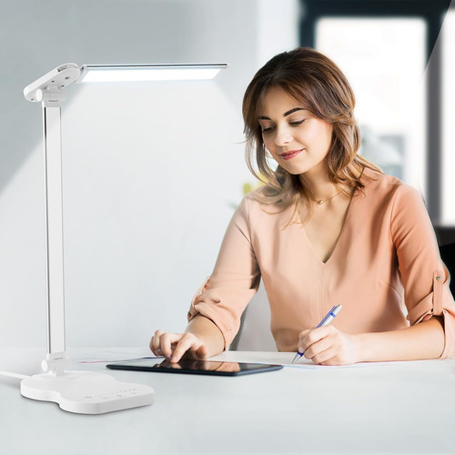 Lámpara De Escritorio Led Con Puerto De Carga Usb, 5 Colores