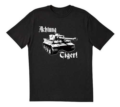 Panzer Remera King Tiger En Algodon Negro