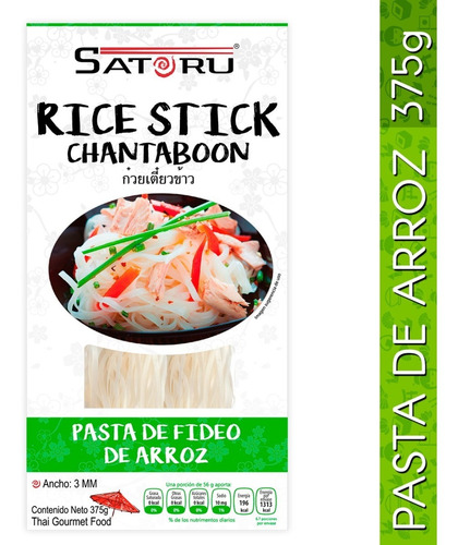 Fideos De Arroz, Rice Stick Chantaboon 3mm 375g
