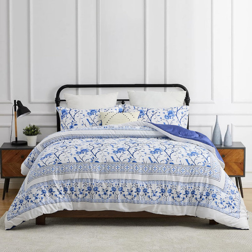 Set De Edredón Queen Size Finestichery, 100% Algodón De