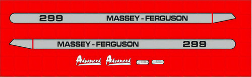 Kit De Adesivos Emblema Trator Massey Ferguson Mf 299 Cor Massey 299