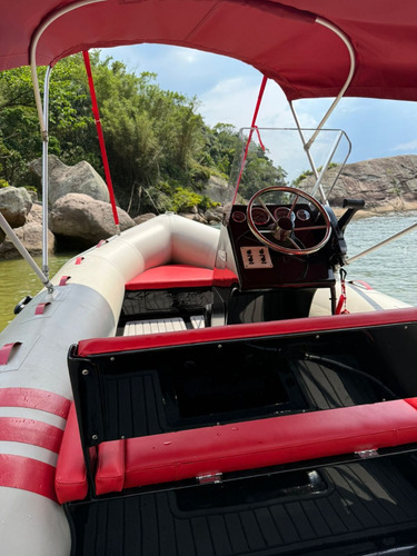 Bote Inflável 4,5m Com Motor De Popa Mercury 60hp Zero