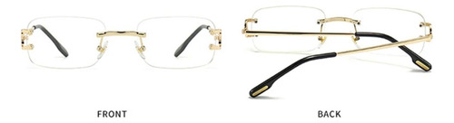 Lentes Dorados Sin Marco - Estilo De Tito Doble P Blanco