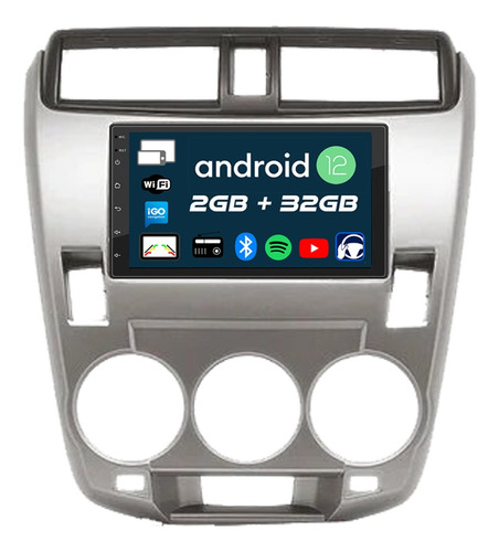 Pantalla Android 7 Honda City Manual Gps Bt Wifi Android 12