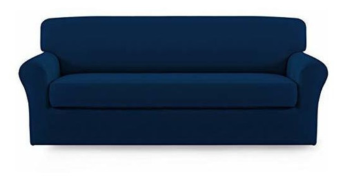 Funda De Sofa Easy-goin Elastica Microfibra 2 Piezas Marino