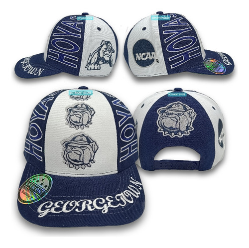 Gorra Hoyas Georgetown, 3 Paneles, Colección Clásica Ncaa