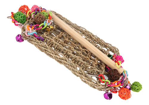 Bird Seagrass Climbing Hammock Swing Toys Rattan Colorido