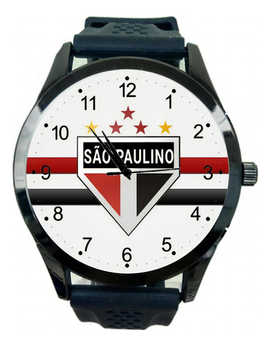 Relógio Sao Paulino De Pulso Unissex Futebol Tricolor Ft T8