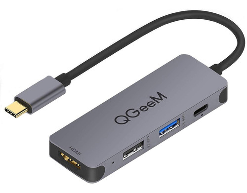 Hub Usb C, Qgeem 4 En 1 Usb C Hub Adaptador A 4k Hdmi Multip