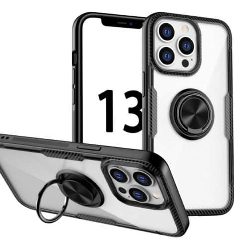 Forro Acrílico Aro Transparente iPhone 13 13 Pro 13 Pro Max