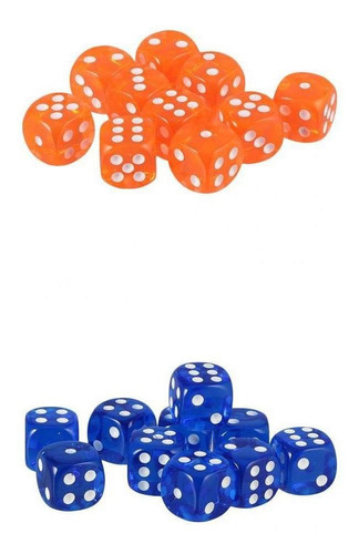 25 unidades acrílico seis blankowürfel d6 cubo azul para dnd juegos de mesa 