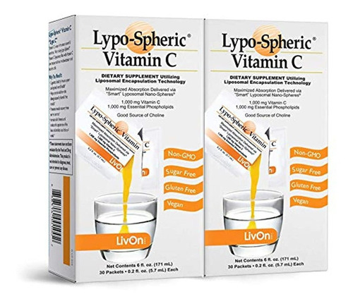 Vitamina C Lypo-spheric, 60 paquetes, 0,035 Oz De Vitamina C
