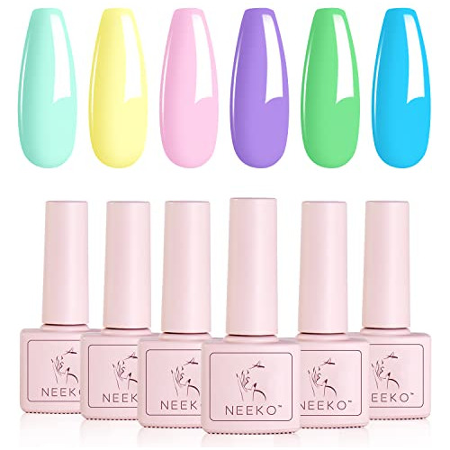 Neeko Kit De Esmalte De Uñas De Gel Pastel, Colección Macaro