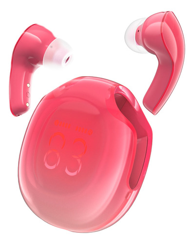 Acefast T9 Crystal Audífonos Bluetooth Cancelación De Ruido Color Rojo