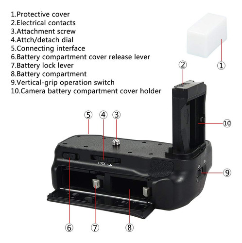 Dste Pro Eos-800d Agarre Vertical Bateria Para Canon T7i X9i