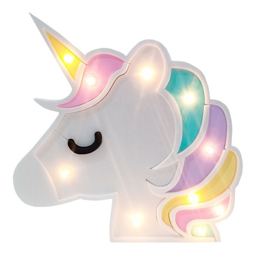 Unicornio Multicolor Con Luces Led Luminoso