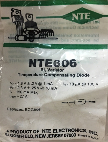 Nte 606 Diodo Varistor Nte606